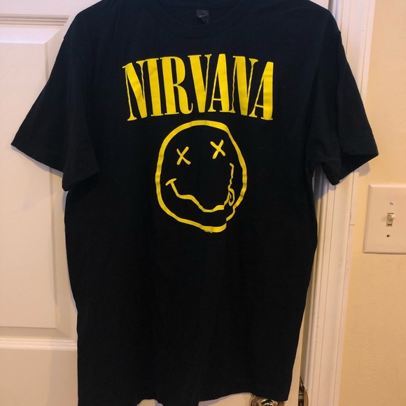 Tops - unisex black nirvana oversized t shirt